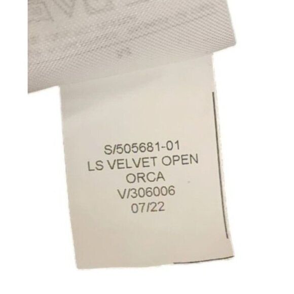 Banana Republic Long Sleeve High Neck Open Back Wrap Velvet Top Women Size M Gra - Picture 8 of 8